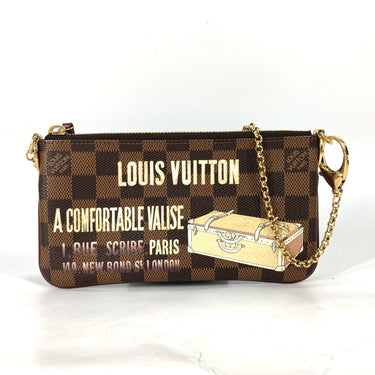 LOUIS VUITTON Shoulder Bag N63091 Damier canvas Brown Damier Pochette Mira MM Women Used Authentic
